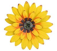 CAXUSD 1pièce Décoration Murale Fer Artisanal Ornement Fleur Daisy Jaune Pour Intérieur Et Extérieur Pour Maison