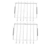 CAXUSD 2 Ensembles Support Brochettes Pliable Acier Inoxydable Rack Barbecue Stable et Résistant à Haute Température avec Brochettes Incluses pour Grillades Extérieur