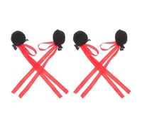 CAXUSD 2 Paires pince à cheveux boulette de viande pinces à cheveux femmes barrettes à cheveux pince à cheveux boucle Pinces à cheveux mignonnes ruban Black
