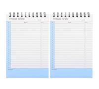 CAXUSD 2 Paquets planificateur étudiant pavé de suivi des habitudes liste de choses à faire quotidiennement cahier à spirale planificateur quotidien cahier de bobine Bloc-notes Sky-blue
