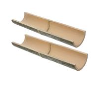 CAXUSD 2 Pièces Bamboo Water Guide Tube for Fountain Assembly Seamless Flow Outdoor Landscaping Accessories Half Split Rustic Water Channel for Garden Patio Decor