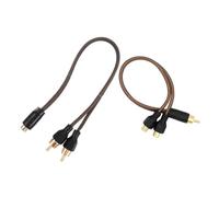 CAXUSD 2 Pièces Câble Splitter Audio Voiture Cuivre Connecteur Mâle vers Femelle pour Haut-parleurs Stéréo Adaptateur Audio Vidéo pour Amplificateur et Tablette