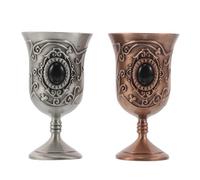 CAXUSD 2 Pièces Gobelet en Alliage Vintage Structure à Tige Haute, Design Unique et Finition Antique, pour Décoration Maison et Réunions Familiales