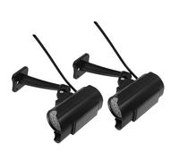 CAXUSD 2 Pièces Lot de 2 Fausses Caméras de Vidéosurveillance en Plastique Résistantes aux Intempéries, sans Batterie, Caméras Factices pour Intérieur et Extérieur, Simulation Solaire