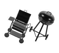 CAXUSD 2 Pièces Miniature BBQ Grill pour Décoration de Maison de Poupée Accessoires de Cuisine Vintage et Portables pour la Culture
