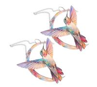 CAXUSD 2 Pièces Ornement Suspendu Acrylique Transparent De Décoration Murale Oiseau-mouche Pour Fenêtres Balcon Salon Anti-collision Design Minimaliste Et Lumineux