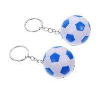 CAXUSD 2 pièces Porte Clés Football Bleu Lot de Accessoires Foot Garçon Fille Décoration et Récompenses Anniversaire Foot