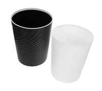 CAXUSD 2 pièces Poubelle sans Couvercle Plastique PP Lot de Corbeilles à Déchets au Design Scandinave pour Bureau et Maison Noir Blanc Pratique et Stable