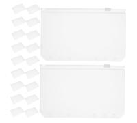 CAXUSD 20 Pièces Lot de Pochettes Zippées pour Classeur Pochettes Perforées Transparentes pour Budget Inserts Réutilisables pour Billets Tickets et Cartes Organisateur Pratique pour Notes