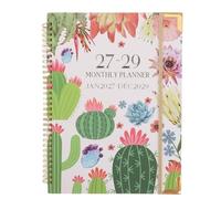 CAXUSD 2027-2029 Time Planner, Spiral Coil Binding with Elastic Band, 64 Sheets Paper Monthly Calendar, for Work and Travel