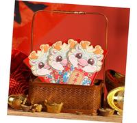 CAXUSD 24 Pièces Lot de Enveloppes Rouges de An Chinois avec Motifs Dragon pour Porte Festive pour Invités et Baptême Pochettes Légères et Résistantes