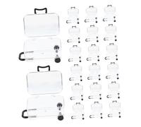 CAXUSD 24 pièces Mini Valise Transparente Porte-dragées Boîte à Bonbons avec Poignée Trolley pour Mariage Anniversaire Rangement Bijoux et Faux Cils