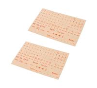 CAXUSD 2feuilles Autocollants De Clavier Transparents Orange Lot de Clavier Anglais Stickers Durables pour Pc Bureau Portable Facile à Appliquer Et Retirer Remplacement Lettres FR