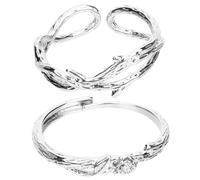 CAXUSD 2pièces Bagues De Couple Assorties Épine Rose Réglables Pour Femme Et Homme