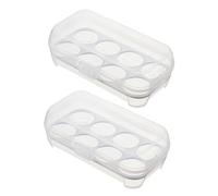 CAXUSD 2pièces Boîte De Rangement Œufs Cases Avec Couvercle Support Œufs Réfrigérateur Compact Et Pratique Organise Et Économise Espace Pour Cuisine Et Frigo Lot