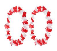 CAXUSD 2pièces Collier Hawaïen Necklace Floral Avec Fleurs Tropicales Pour Décorations De Fête Et Événements Luau Ambiance Plage Et Célébrations Festives