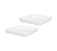 CAXUSD 2pièces Soucoupes Carrées pour Jardinières Bac Récupérateur Eau De Base pour Pots De Fleurs Convient Balcon Jardin Usage Intérieur Extérieur