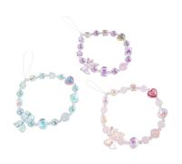 CAXUSD 3 Pièces lanière de téléphone perlé breloques de téléphone en plastique perlé