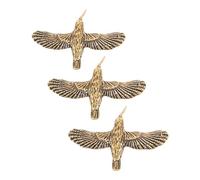 CAXUSD 3 Pièces Mini Ornements de Bain en Laiton D'oiseau, Plateau de Purification Décoratif pour Bain d'oiseaux, Mini, Or, pour Jardin et Patio, Observation la Nature, Style Vintage