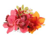 CAXUSD 3 Pièces Peigne à Cheveux à Fleurs Hawaïennes en Métal, Orchidée Artificielle, Pince Latérale Sécurisée, pour Chignon Élégant, Femmes, Occasions Spéciales et Port Quotidien