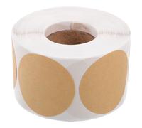 CAXUSD 3 Rouleaux D'étiquettes Autocollantes Vierges, Rondes, en Papier Kraft Inscriptible, Idéales pour Les Fêtes, Le Codage Couleur, L'école, Les Fournitures de Bureau, Le Classement Et La