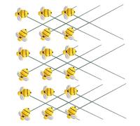 CAXUSD 30 Pièces Ensemble de décoration de Jardinage décor d'abeille de Jardin décor d'abeille Fleur Ornements de Jardin d'abeilles Art rucher enjeux décoratifs Plastique Jaune