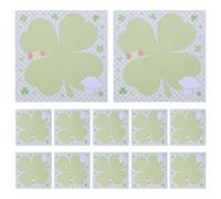 CAXUSD 30 Pièces Lot de 30 Petits Blocs-notes Autocollants Motif Trèfle Saint-patrick 3x3 Cm, Papier Détachable Décoratif pour Bureau et Salle de Classe, Fournitures Scolaires Festives