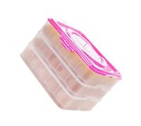 CAXUSD 3couche Boîte De Rangement à Œufs Portable Couches Transparent Avec Couvercle Pour Réfrigérateur Organiseur Alimentaire Pour Œufs Fruits Et Légumes Rose