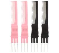 CAXUSD 4 Peignes de Coiffure Peigne pour Cheveux Bouclés en Fibre de Carbone, Démêle en Douceur, Antistatique, pour Hommes et Femmes, 4 Pcs
