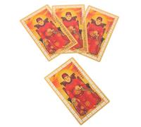CAXUSD 4 Pièces Carte Chance Générale Tai Sui 2027 en Métal Rouge | Taille Classique pour Portefeuille ou Support, Surface Lisse Résistante aux Rayures, Usage Temple et Carte