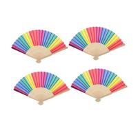 CAXUSD 4 Pièces Éventails Plieurs de Éventails Colorés pour Danse et Décoration de Fête Accessoire pour Anniversaires Performances Scéniques et Événements Festifs
