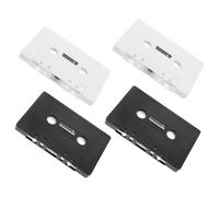 CAXUSD 4 pièces Lot de Cassettes Audio Vierges DIY Magnétiques Réenregistrables Coffrets Rigides Décoration Murale Vintage Noires et Blanches pour Projets Créatifs