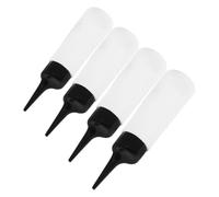 CAXUSD 4pièces Bouteilles Applicatrices Inclinées avec Échelle pour Teinture et Shampoing Système de Dosage Précis pour Salon de Coiffure et Cheveux Démêlés