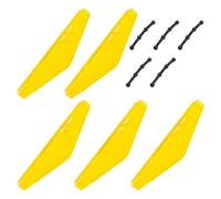 CAXUSD 5 Ensembles Protections de Tarière à Glace Protecteur de Pêche Glace Plastique Abs Jaune et Lames de Tarière Manuelle