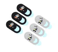 CAXUSD 6 pièces Cache Webcam Panda Protection Confidentialité Caméra pour Ordinateur Portable et Smartphone Design Coulissant et Ultra Fin pour Prévenir Piratage et Protéger la