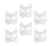 CAXUSD 6 Pièces Masque de Renard en Papier Vierge DIY, Peinture Créative | Demi-visage Blanc Non Peint, Activité de Groupe, Adapté aux Enseignants, Adultes, Invités et Artistes en Atelier