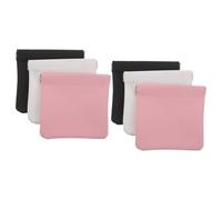 CAXUSD 6 Pièces Pochette à Bijoux Compacte PU Étanche avec Fermeture à Ressort Automatique Organisateur de Voyage Multifonction pour Maquillage Écouteurs de Monnaie Rangement Intérieur