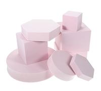 CAXUSD Accessoires Photo Décoratifs Cube Mousse 8 Pièces pour Séance Photo Cosmétiques et Bijoux Léger et Portable Couleur Rose Ensemble Géométrique