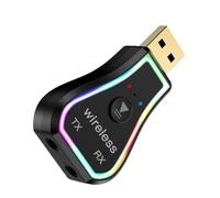 CAXUSD Adaptateur USB pour Audio Voiture Récepteur Et Émetteur sans Fil avec Lumière Ambiante Colorée Compatible avec Pc Et Téléviseurs