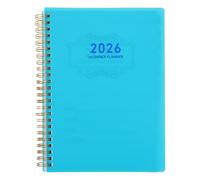 CAXUSD Agenda Quotidien Planificateur D'horaire A5 Spirale, Carnet de Planification Vert en Pp, Papier et Métal, Gestion, Prise de Notes et Suivi des Objectifs pour Travail et Voyage