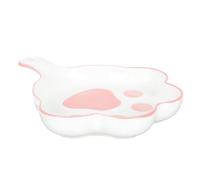 CAXUSD Assiette du Dîner Rose de Patte de Chat en Céramique