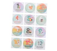 CAXUSD Autocollants Mensuels pour Bébé en Papier Coloré, Accessoires Photo pour Souvenirs de Naissance, pour Séance Photo de -né, 1 Set Complet