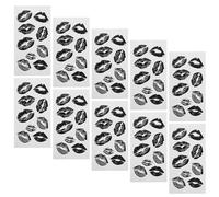 CAXUSD Autocollants Tatouages Temporaires Lèvres 10 Pcs Imperméables Design Baisers pour Visage Corps Décorations Cosmétiques pour Halloween Saint-Valentin et Cosplay