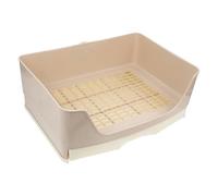 CAXUSD Bac à Litière pour Lapin Grand Tiroir en Plastique, Beige, Toilettes Non Glissantes Adaptées aux Lapins Adultes et Cochons d'Inde