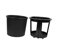 CAXUSD Bac Pratique Plantation De Pommes De Terre Et Patates Douces, Jardinière Noire Ronde 29 Cm x 26,5 Cm x 24 Cm, Seau à Croissance Ventilé Rainures, Pot Jardinage Intérieur Extérieur