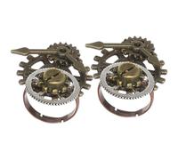CAXUSD Bagues Créatives Vintage en Métal Motifs de Roue et Engrenage Lot de 2 Adaptées pour Usage Quotidien et Présents Hommes et Femmes