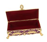 CAXUSD Boîte à Bijoux Rétro Alliage Métallique Ornée Coffret Compact et Résistant Aux Rayures Organisateur Polyvalent pour Bagues Colliers Boucles Oreilles et Bracelets Décoration Vintage