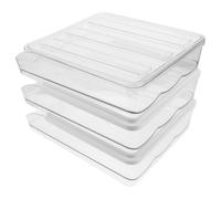 CAXUSD Boîte à Œufs Empilable Transparente pour Réfrigérateur Organiseur Roulant Capacité Spacieuse Support Pratique et Gain de Place avec Système de Roulement Fluide Adapté à Toutes Œufs