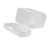 CAXUSD Boîte de Cotons Transparente à Deux Compartiments Couvercle Protecteur en Rigide, Rangement Polyvalent et Disques Coton, Accessoire Pratique pour Salle de Bain et Coiffeuse