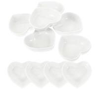 CAXUSD Bols à Sauce Polyvalents et Faciles à Nettoyer Forme de Cœur Blanc Lot de 10 en Céramique pour Célébrations et Service de Sauces Réutilisable